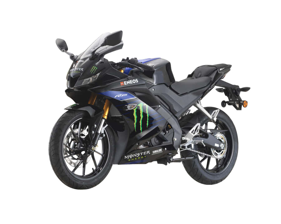 EinMotorrad wird vor einem weißen Hintergrund gezeigt.