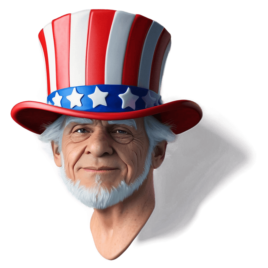 Fourth Of July Uncle Sam Hat PNG 06242024
