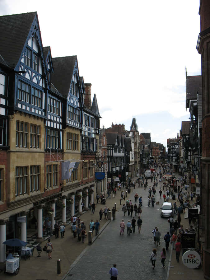 Vista della Strada del Centro Storico di Chester
