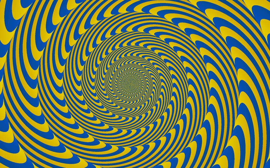 Download Illusion Yellow Blue Spiral Wallpaper | Wallpapers.com