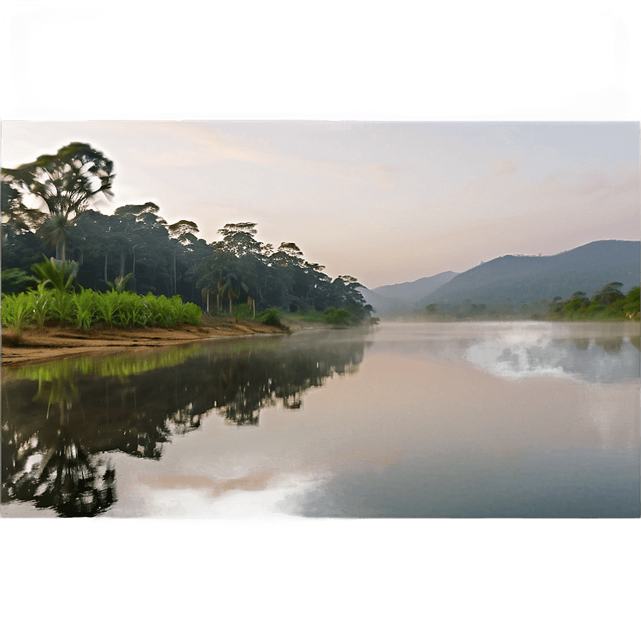 Misty River Morning PNG akt60