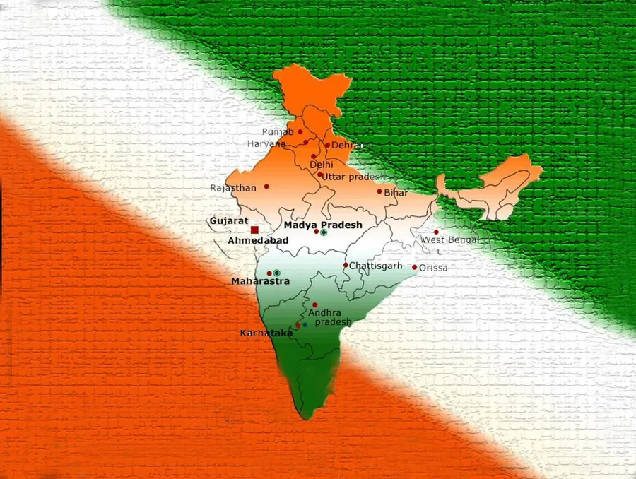 India Map Diagonal Pattern