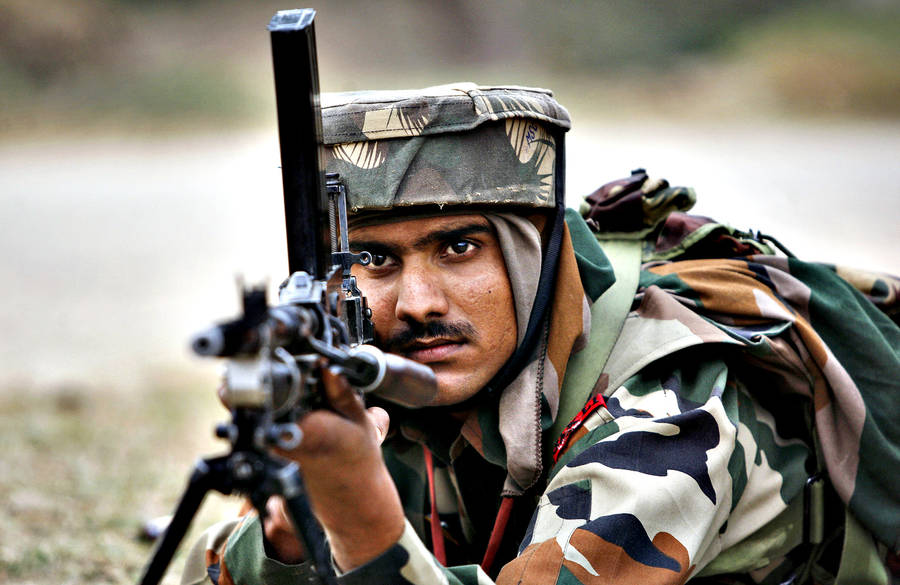 Download Indian Army Man Aiming Wallpaper Wallpapers Com