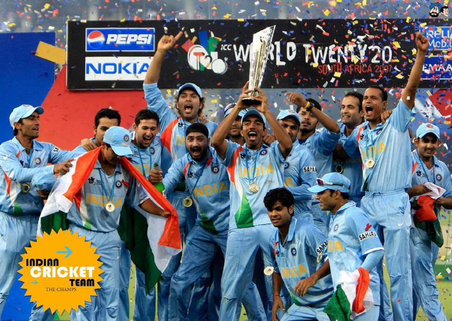 Download Indian Cricket Championship Celebration Wallpaper | Wallpapers.com