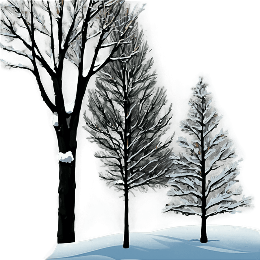 Black Trees in Winter PNG rbi25