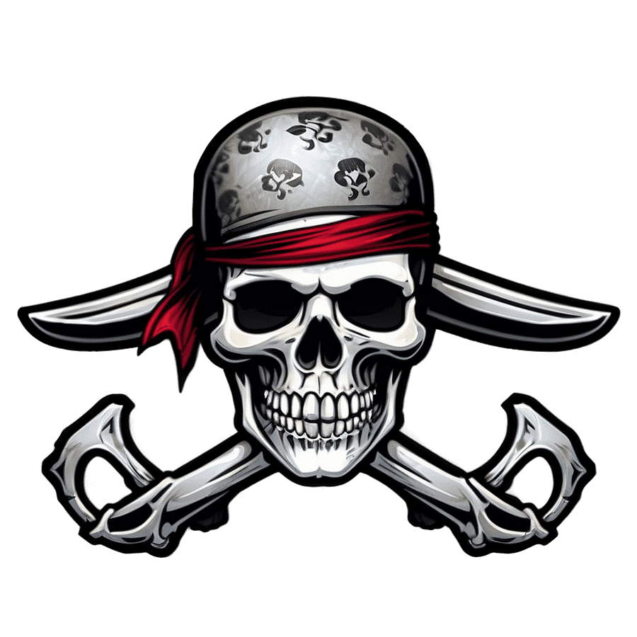 Pirate Skull Emblem PNG 05242024