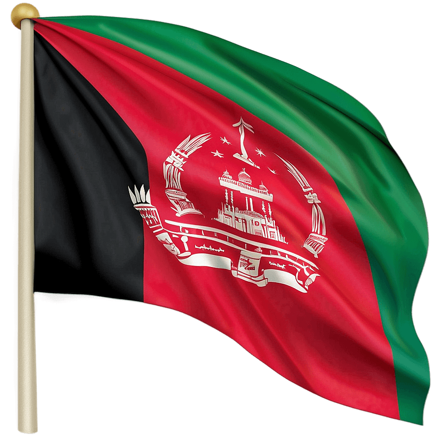 Detailed Afghanistan Flag PNG iir