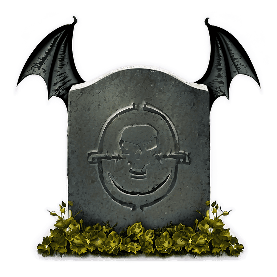 Gravestone with Bat Wings PNG ubt62