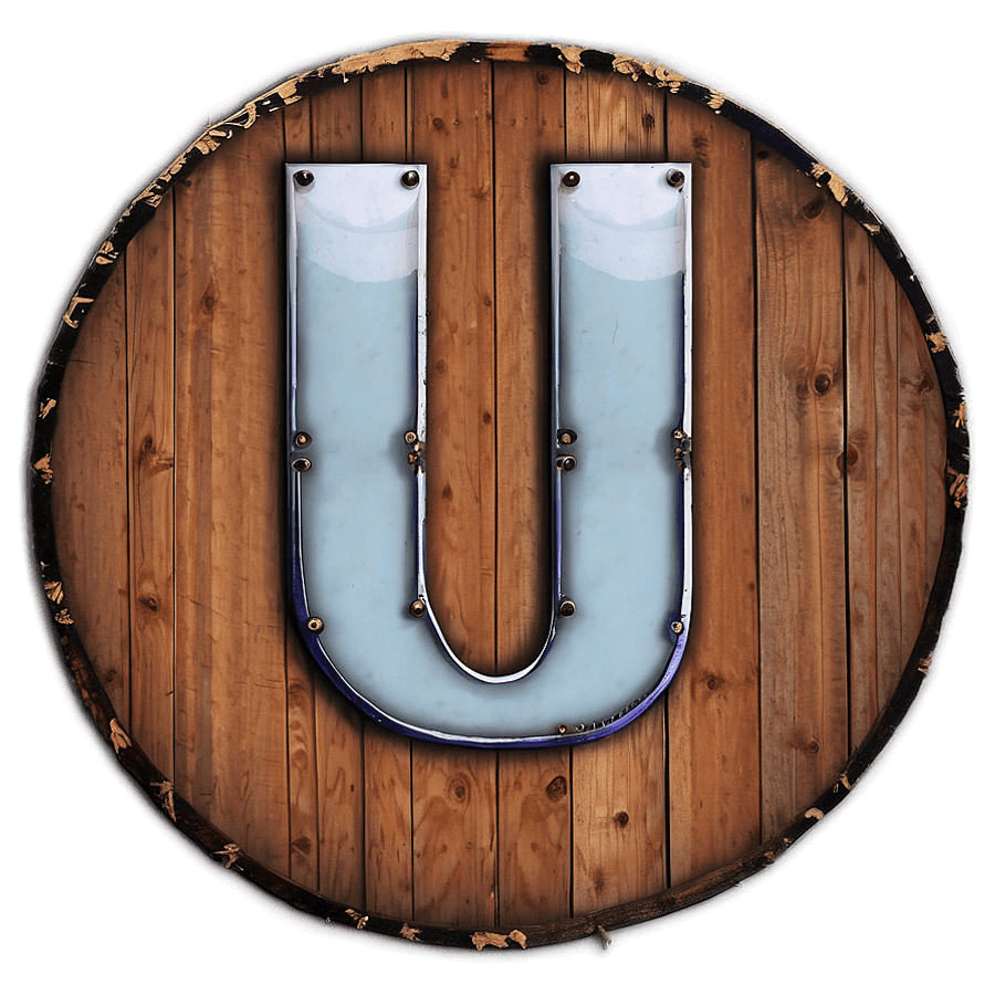 Rustic Letter U Display PNG 06242024