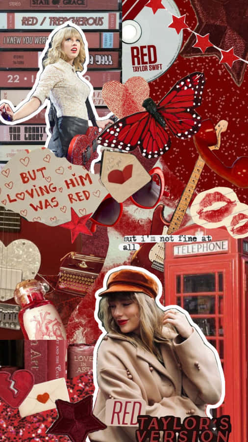 Taylor Swift Rote Collage Ästhetik