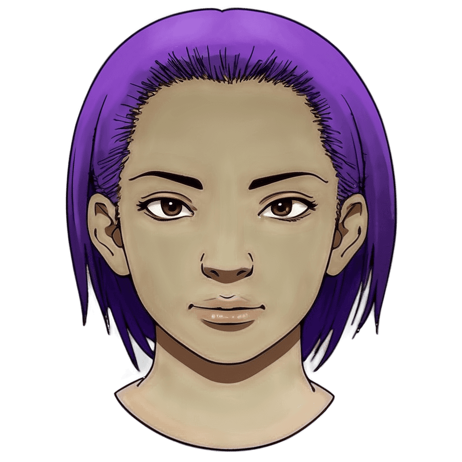 Purple Hair Manga Heroine PNG sxd
