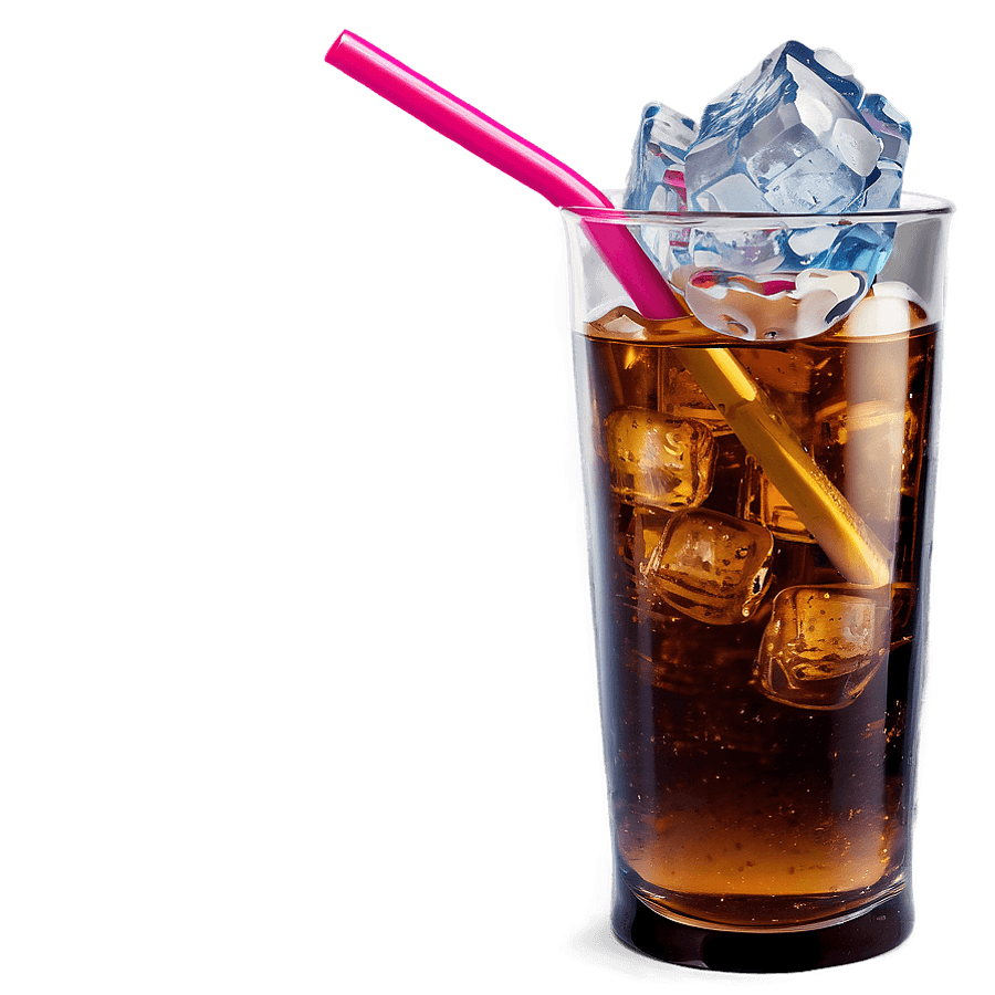 Soda Cup with Ice and Straw PNG hdw37