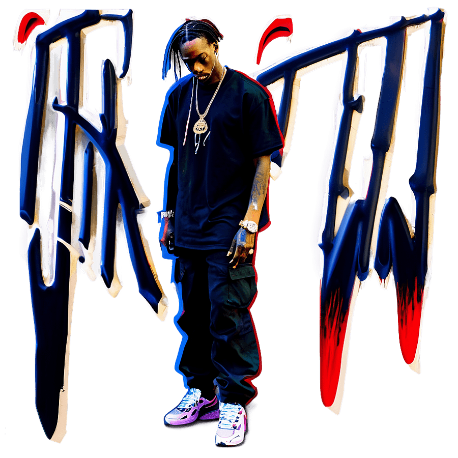 Travis Scott Graffiti Art PNG twb