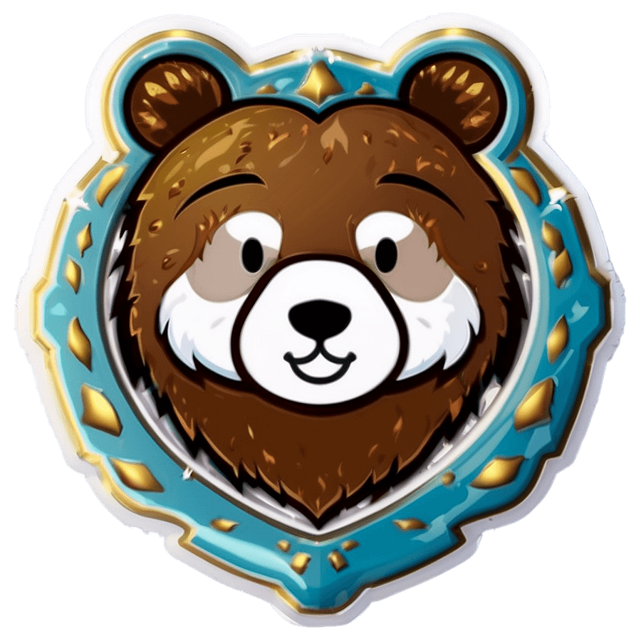 Blissful Bear Emblem PNG 06112024