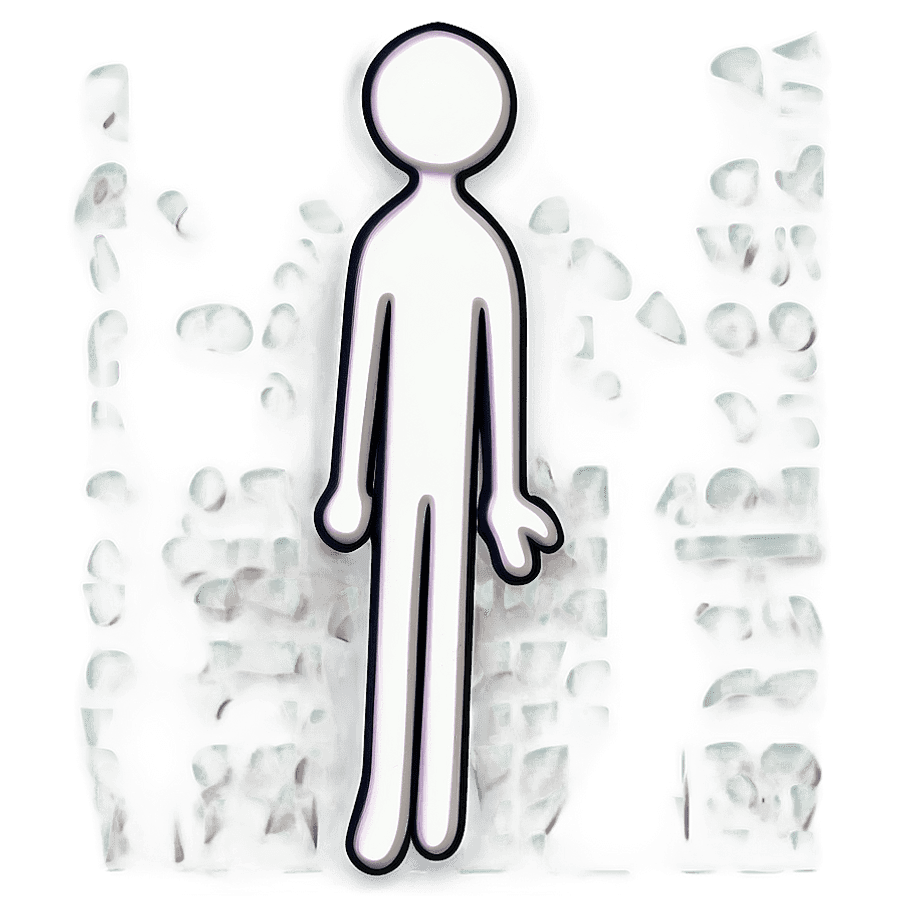 White Stick Figure Symbol PNG 06282024