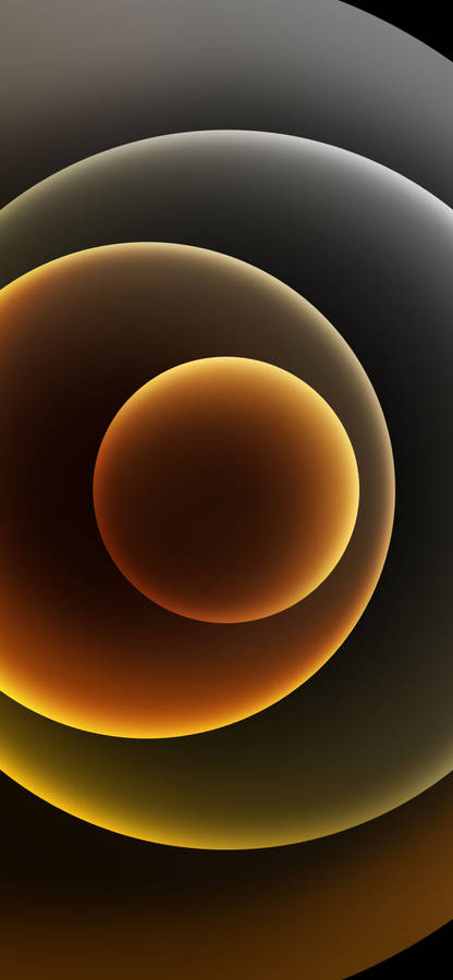 Download Iphone 12 Stock Dark Yellow Circles Wallpaper | Wallpapers.com