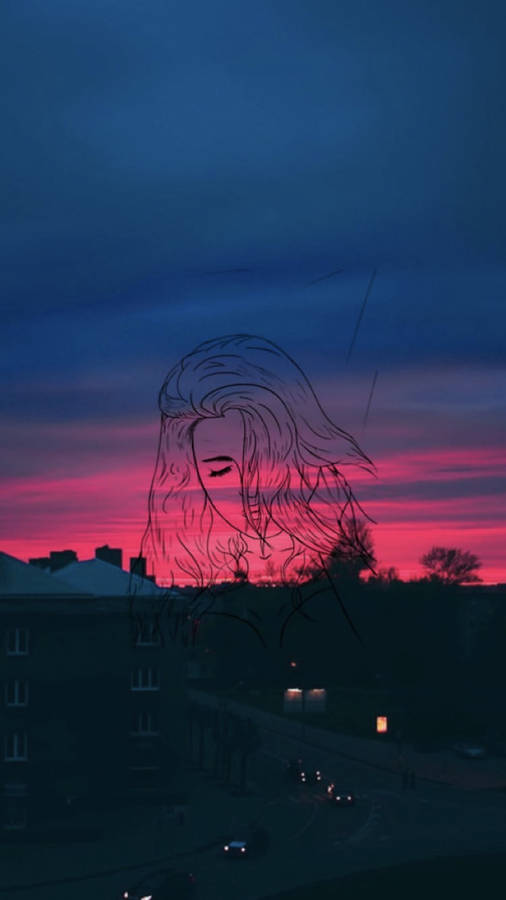 Download Iphone Aesthetic Girl Outline Wallpaper | Wallpapers.com