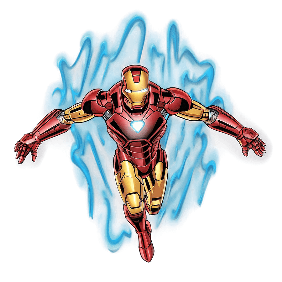 Iron Man Flying Illustration PNG uvr5
