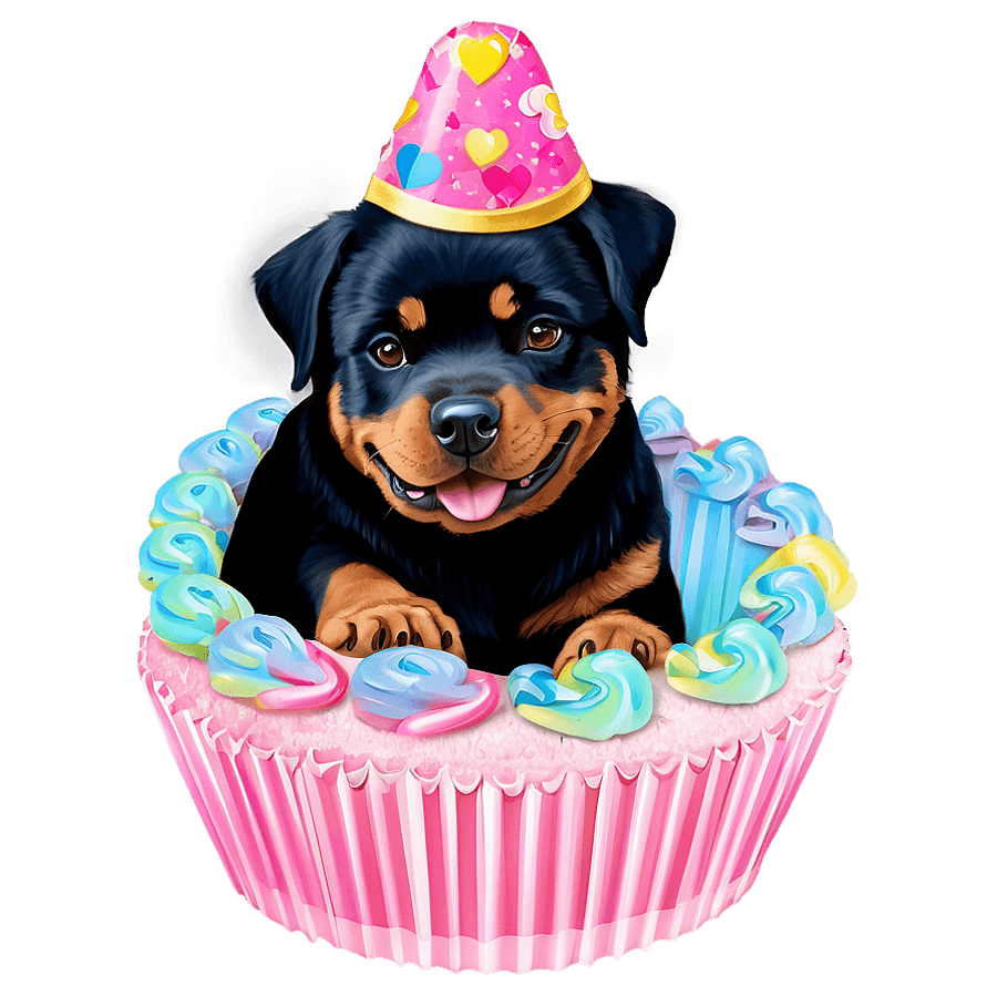 Rottweiler Birthday Party PNG 06232024
