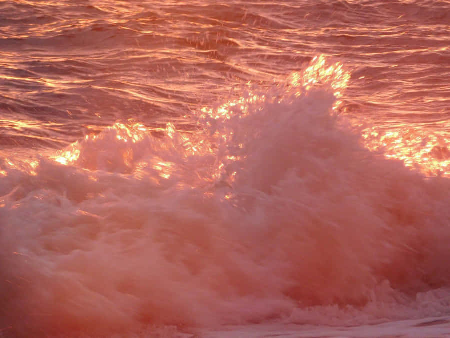 Ondas Douradas ao Pôr do Sol