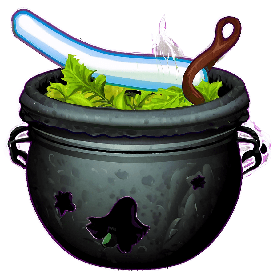 Witch Cauldron Silhouette PNG 06292024