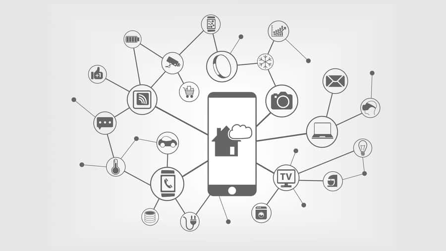 Concetto di rete di connettività per smartphone