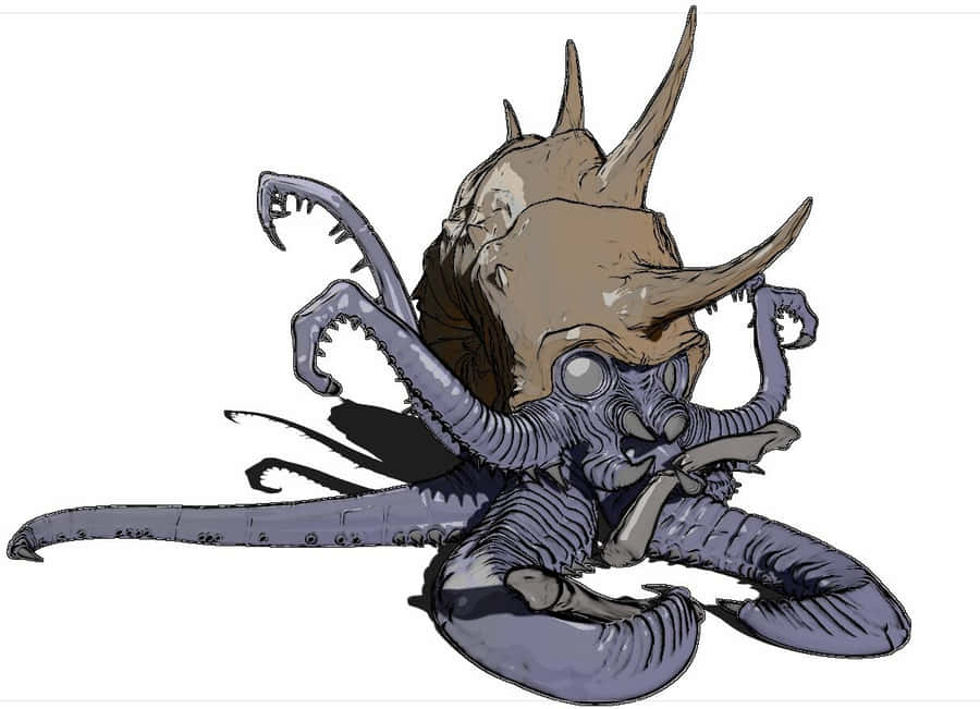 Omastardesenhado em estilo realista.
