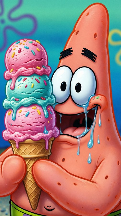 Ice Cream Mess Patrick Wallpaper