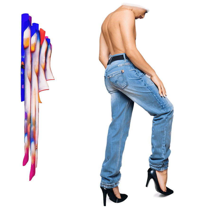 Baggy Jeans Side View PNG cce8
