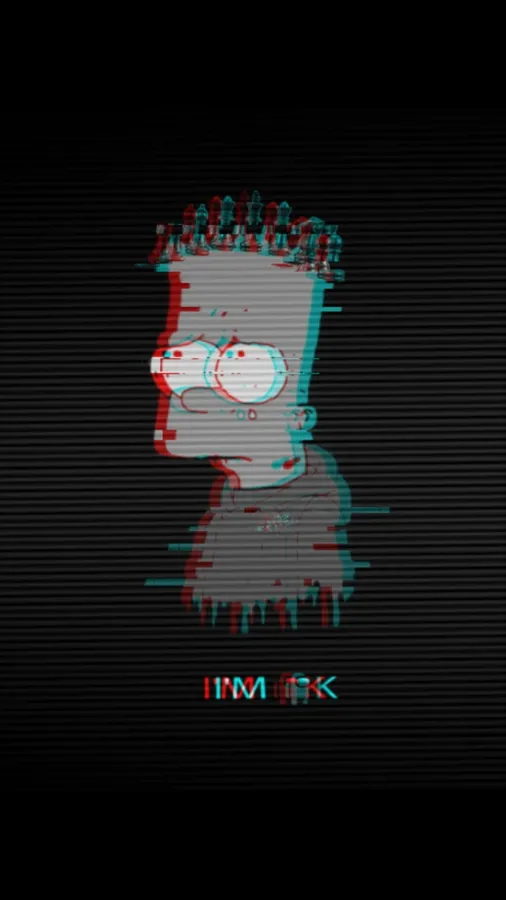 Grayscale Glitch Cool Bart Simpson Background