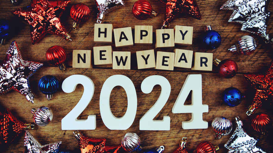 Frohes Neues Jahr 2024 Feier