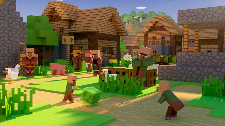 MinecraftBybor 1920 x 1080 bakgrundsbild