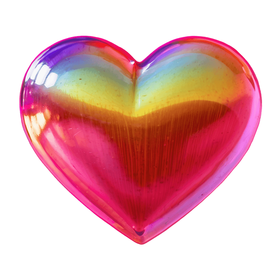 Vibrant Y2K Heart PNG 06112024