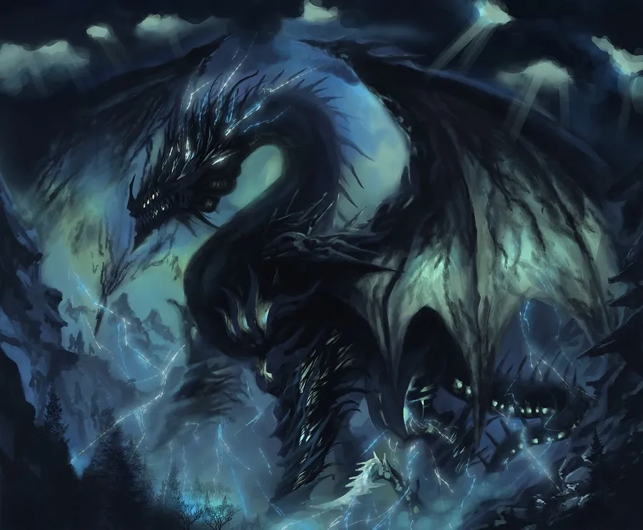 Menacing Lightning Dragon wallpaper
