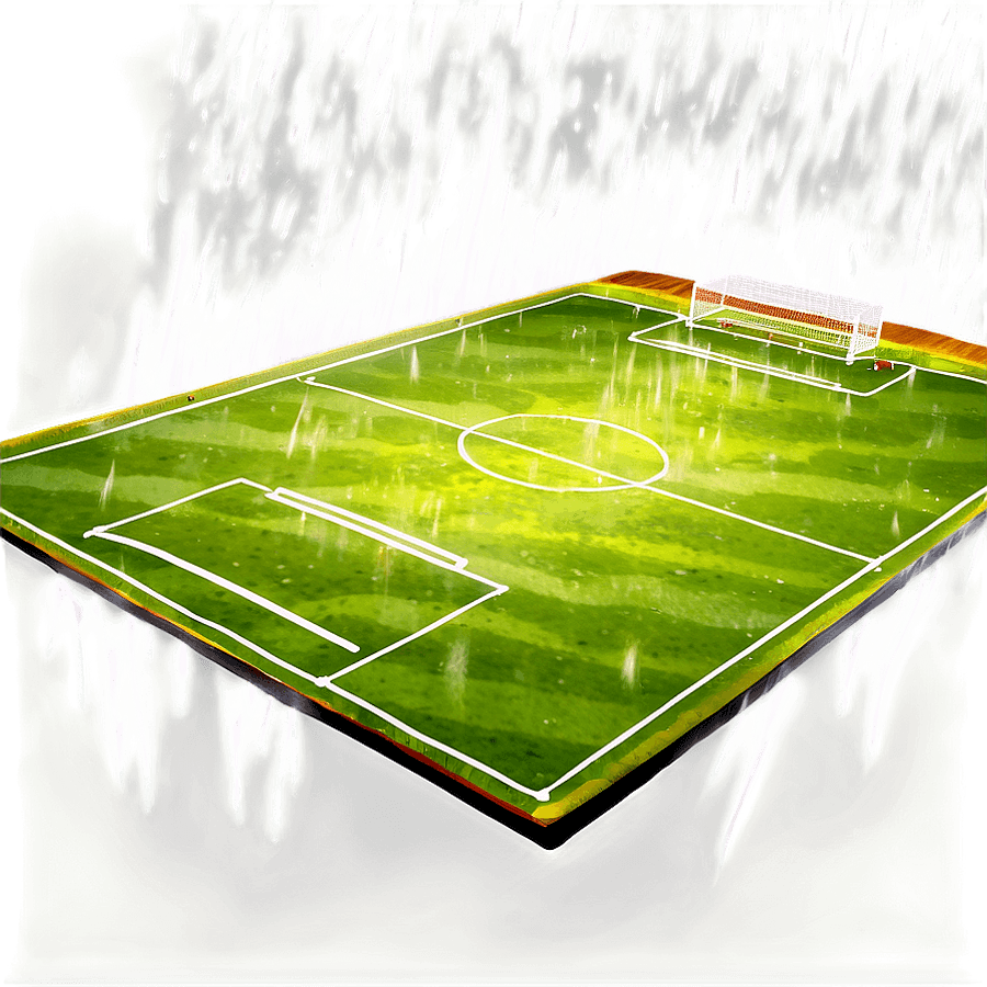 Football Field in Rain PNG 45