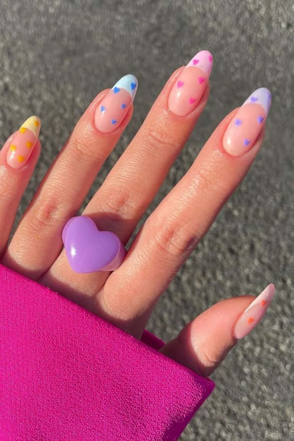 Anelde Coração Roxo Imagens de São Valentim.