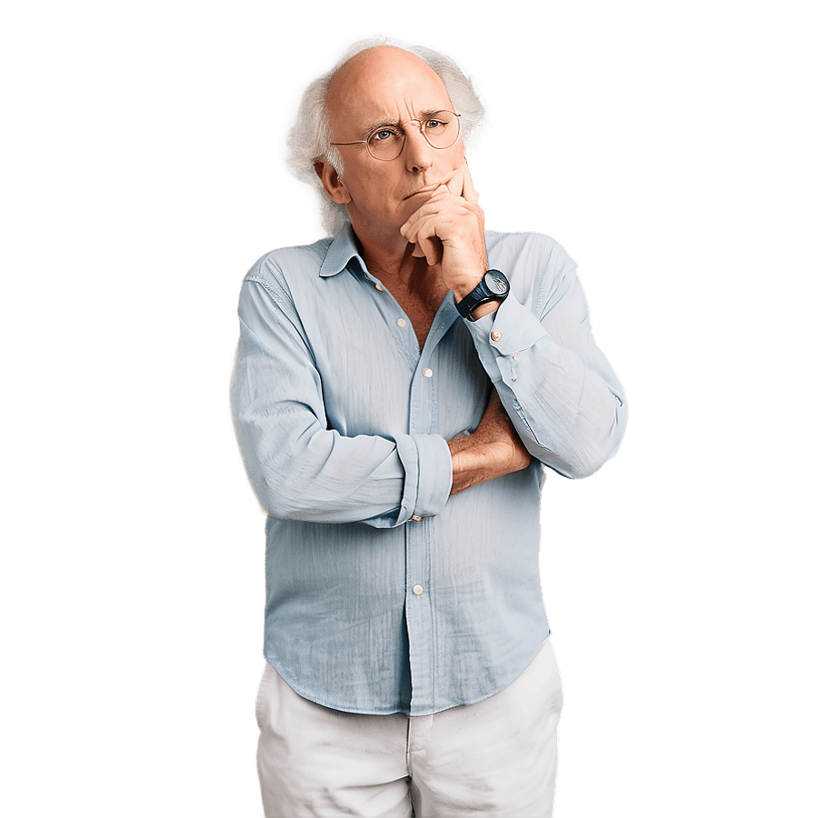 Larry David Thinking Pose PNG 06242024