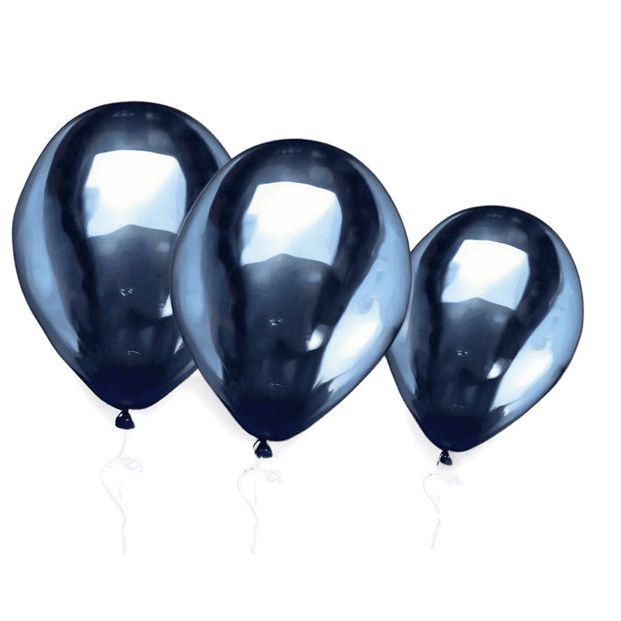 Elegant Silver Balloons PNG 05262024