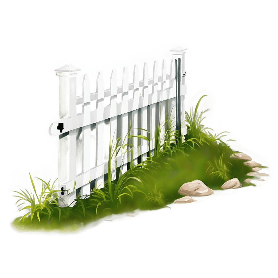 White Fence with Pathway PNG rns9