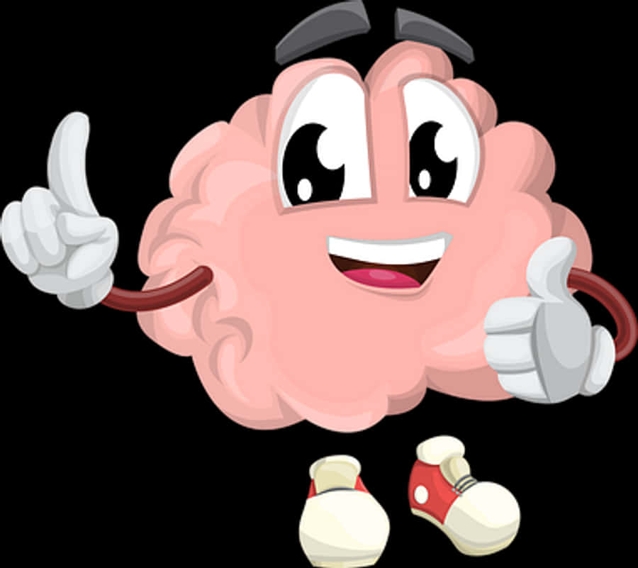 Happy Brain Character Giving Thumbs Up