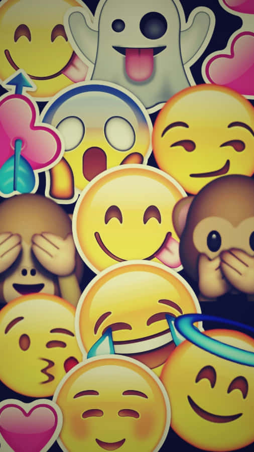 Colagem de Expressões Emoji Variadas