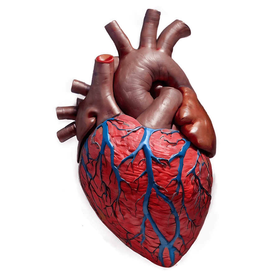Human Heart with Veins PNG dxn