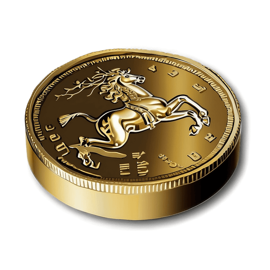 Gold Sovereign Coins PNG 7