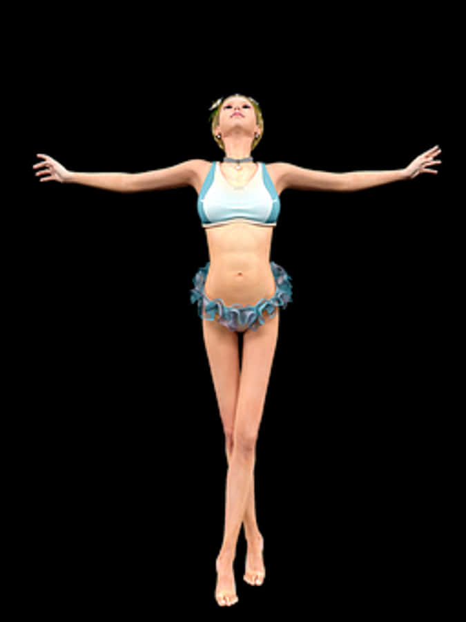 Ballet Dancer In Blue Attire