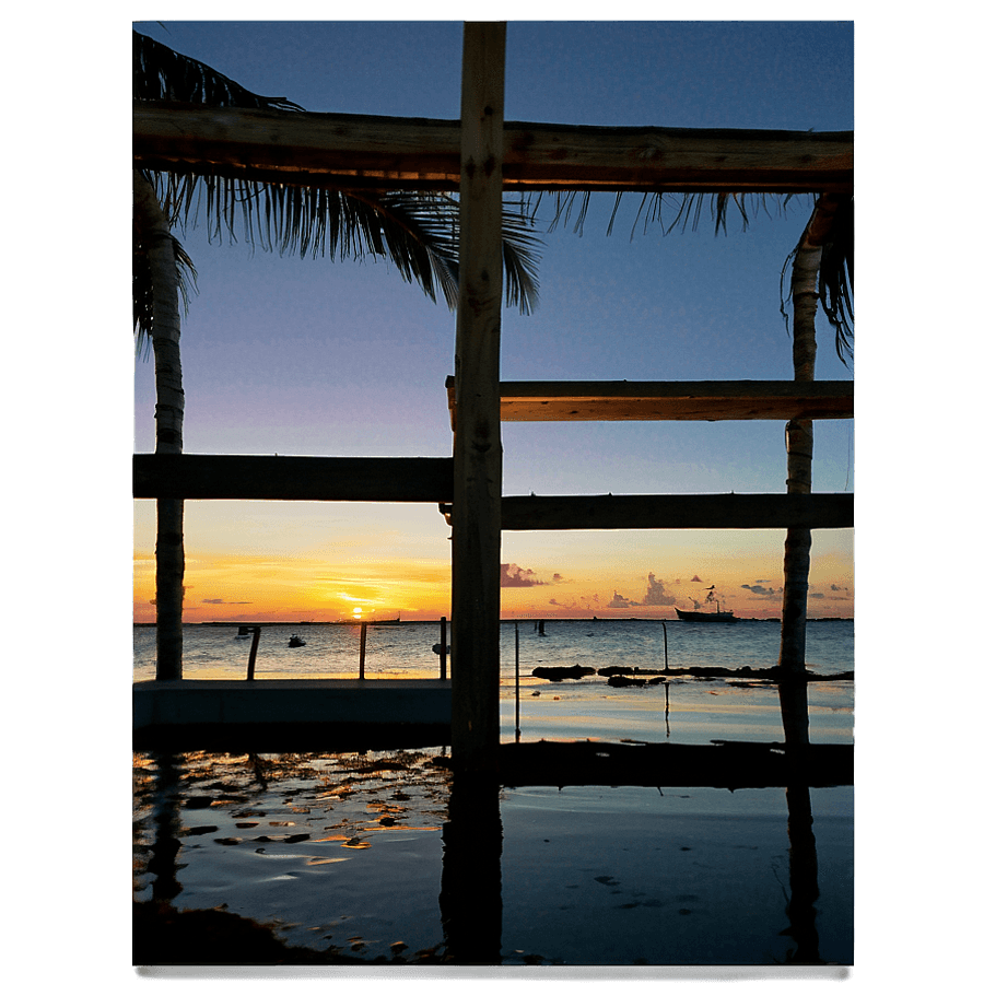 Bahamas Water Bungalow Sunset PNG huj