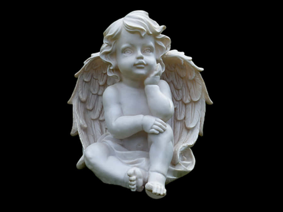 Thoughtful Cherub Statue
