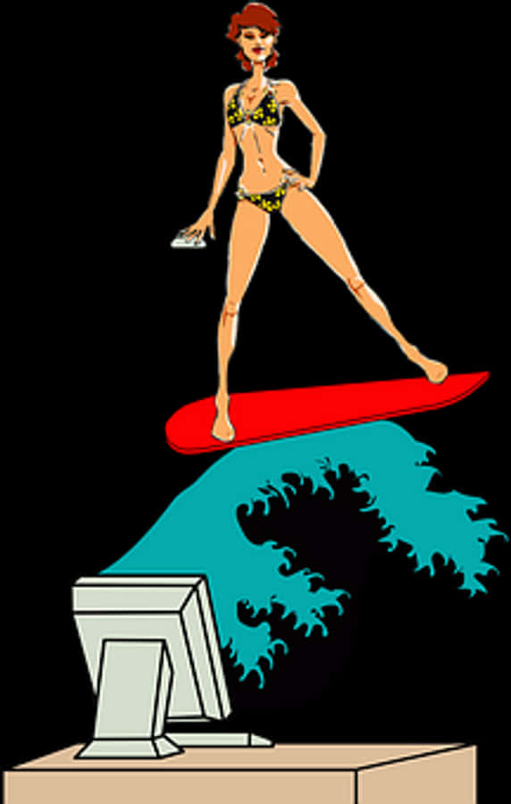 Retro Surfing Illustration