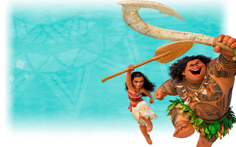 Pose de Aventura de Moana e Maui