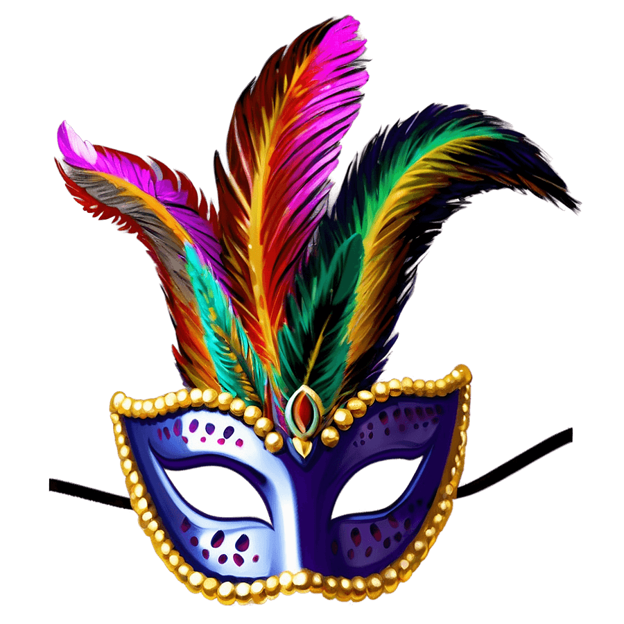 Feathered Mardi Gras Mask PNG fci