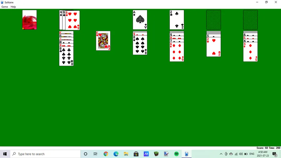 Microsoft Solitaire Basic Computer Game